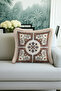 Mosaic Brown Luxury Fringed Pillowcase-Autentic Classic Tufted Throw Pillow Cover with Antique Motifs - 5