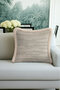 Stylish Shiny Striped Luxury Fringed Pillowcase-Elegant Beige Textured Modern Tufted Throw Pillow Cover