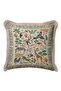 Exotic Animals Fringed Pillowcase - Tropical Jungle Bohemian Green Cream Tufted Throw Pillow Cover - 3
