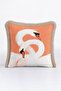 Elegant Swan Figured Fringed Pillowcase - Bohemian Romantic Salmon Beige Tassel Throw Pillow Cover - 2