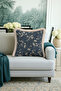 Elegant Floral Motif Fringed Pillowcase - Spring Breeze Classic Blue Beige Tassel Throw Pillow Cover - 4