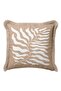 Tropical Leaf Motif Fringed Pillowcase - Natural Textured Bohemian Beige Tufted Throw Pillow Cover - 5
