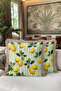 Mediterranean Lemon Garden Fringed Pillowcase-Vibrant Green Yellow Botanical Modern Tufted Throw Pillow Cover - 6