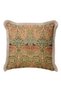 Luxury Bird Motif Fringed Pillowcase - Victorian Classic Green Gold Color Tassel Throw Pillow Cover - 4