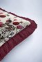 Luxury Floral Garden Fringed Pillowcase - Bohemian Burgundy Floral Tufted Throw Pillow Cover - 7