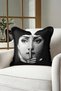 Artistic Pop Art Fringed Pillowcase - Monochrome Minimalist Modern Black Tufted Throw Pillow Cover - 5