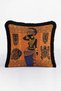 African-Influenced Ethnic Fringed Pillowcase - Tribal Bohemian Orange Black Tassel Throw Pillow Cover - 2
