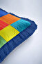 Vibrant Colorful Mosaics Fringed Pillowcase-Geometric Squares Modern Blue Tufted Throw Pillow Cover - 7