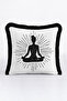 Meditative Radiant Fringed Pillowcase - Zen Energized Modern Black and White Tassel Throw Pillow Cover - 2