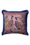 Luxury Bird Motif Fringed Pillowcase - Elegant Floral Garden Bohemian Blue Tassel Throw Pillow Cover - 2