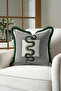 Elegant Green Snake Motif Luxury Fringed Pillowcase-Black Geometric Modern Tufted Throw Pillow Cover - 4
