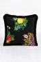 Luxury Orchard Fringed Pillowcase - Elegant Nostalgic Black Purple Yellow Tassel Throw Pillow Cover