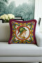 Baroque Art Motif Fringed Pillowcase - Renaissance Themed Eclectic Burgundy Tassel Throw Pillow Cover - 4