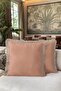 Elegant Pink Velvet Fringed Pillowcase - Minimalist Modern Champagne Beige Tufted Throw Pillow Cover - 6