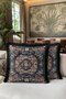Baroque Floral Motif Fringed Pillowcase - Bird Spring Rustic Black Cream Tufted Throw Pillow Cover - 6