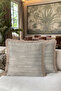 Stylish Shiny Striped Luxury Fringed Pillowcase-Elegant Beige Textured Modern Tufted Throw Pillow Cover - 6