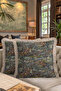 Saray Avangard Fringed Pillowcase - Classic Hunter Themed Vintage Blue Tassel Throw Pillow Cover - 8