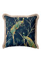 Emerald Peacock Luxury Fringed Pillowcase-Night Blue Gold Color Bohemian Tassel Throw Pillow Cover - 2