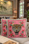 Luxury Leopard Print Fringe Pillowcase - Floral Bohemian Pink Gold Color Tassel Throw Pillow Cover - 8