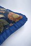 Luxury Vintage Bird Floral Fringed Pillowcase - Ethnic Bohemian Navy Blue Cream Tassel Throw Pillow Cover - 7