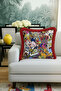 Pop Art Colorful Fringed Pillowcase - Comic Book Themed Retro Red Tassel Throw Pillow Cover - 3
