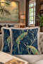 Emerald Peacock Luxury Fringed Pillowcase-Night Blue Gold Color Bohemian Tassel Throw Pillow Cover - 8