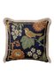 Vintage Bird Floral Fringe Pillowcase - Natural Nordic Navy Blue Cream Tufted Throw Pillow Cover - 4
