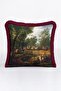 Avangard Asil Av Party Luxury Fringed Pillowcase-Horse Aristocratic Patterned Tassel Throw Pillow Cover - 2