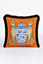Luxury Cheetah Chinese Vase Fringed Pillowcase - Eclectic Orange Black Tassel Throw Pillow Cover