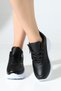 Women's Casual Black Sneakers with Zip Detail, Sporty High Sole Available in Color Options - 2