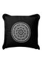 Mandala Motif Fringed Pillowcase - Bohemian Black and White Tassel Throw Pillow Cover