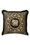 Timeless Indian Motif Luxury Fringed Pillowcase-Ethnic Black Gold Color Tassel Throw Pillow Cover - 3