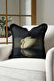 Elegant Swan Figured Luxury Fringed Pillowcase-Lake View Black Cream Classic Tassel Throw Pillow Case - 3