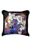 Luxury Art Effect Fringed Pillowcase - Colorful Bohemian Style Black Frame Tassel Throw Pillow Cover - 3