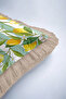 Lemon Garden Elegance Fringed Pillowcase - Mediterranean Freshness Green Line Tassel Throw Pillow Cover - 7