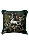 Luxury Fringed Pillowcase with Mythological Figure-Green Black Fantastic Classic Tassels Throw Pillow Case - 2