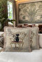 Vintage Palace Motif Fringed Pillowcase-Elegant Cat Figure Nostalgic Beige Tassel Throw Pillow Cover - 6
