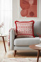 Nordic Winter Motif Fringed Pillowcase-Christmas Themed Red Rustic Tassel Throw Pillow Cover with Deer - 4