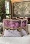 Luxury Marble Effect Fringed Pillowcase - Unusual Bohemian Purple Gold Color Tassel Throw Pillow Cover - 6
