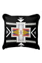 Ethnic Geometric Fringed Pillowcase - Bohemian Black Gray Gold Color Tassel Throw Pillow Cover - 3