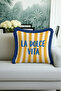 Mediterranean Coastal Luxury Fringed Pillowcase-Striped Blue Yellow Modern Navy Blue Tassel Throw Pillow Cover - 3
