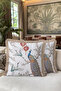 Elegant Bird Motif Fringed Pillowcase - Far East Spring Themed Eclectic Tassel Throw Pillow Cover - 6