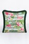 Tropical Flamingo Floral Fringe Pillowcase - Green Pink Bohemian Leaf Tassel Throw Pillow Cover - 4