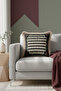 Luxury Harlequin Fringed Pillowcase - Rose Motif Plaid Country Black Beige Tufted Throw Pillow Cover - 2