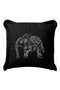 Bohemian Indian Elephant Fringed Pillowcase - Black Ethnic Modern White Tassel Throw Pillow Cover - 3