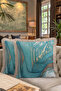 Marble Effect Fringed Pillowcase - Luxury Bohemian Turquoise Gold Color Tassel Throw Pillow Cover - 8