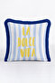 La Dolce Vita Fringed Pillowcase - Pastel Blue Striped Tassel Throw Pillow Cover - 4