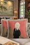 Modern Art Icon Fringed Pillowcase - Abstract Expressionist Bohemian Red Tassel Throw Pillow Cover - 8