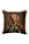 General Portrait Dog Fringed Pillowcase-Brown Cream Throw Pillow Cover with Animal Portrait and Tassels - 4