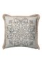 Baroque-Inspired Fringed Pillowcase-Silver Cream Classic Living Room Cream Color Tassel Throw Pillow Cover - 2